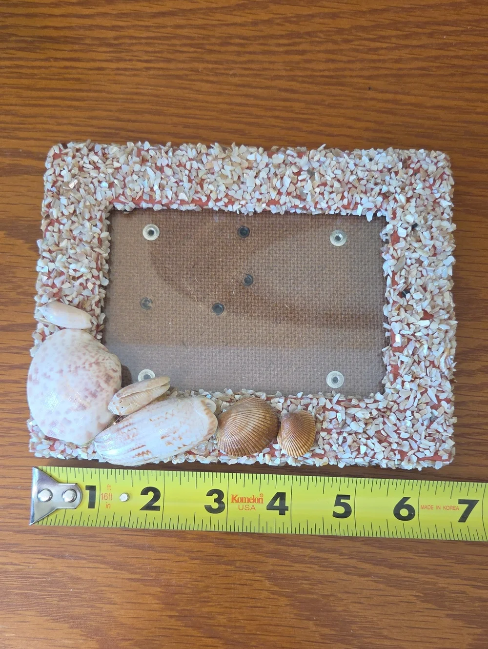 Seashell Photo Frame - Natural- Holds 3x5 Photo
